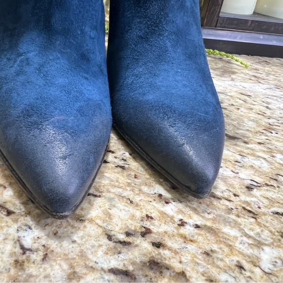 Free People Studded Navy Blue Dakota Distressed Heel Boot 39 - Picture 8 of 14